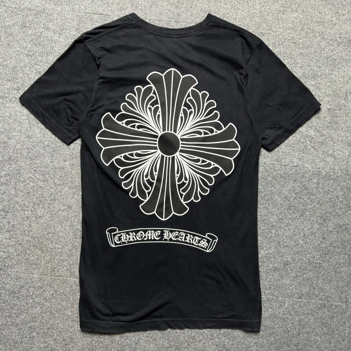 image of Chrome Hearts - Floral Cross Tee in Black, Men's (Size Small)