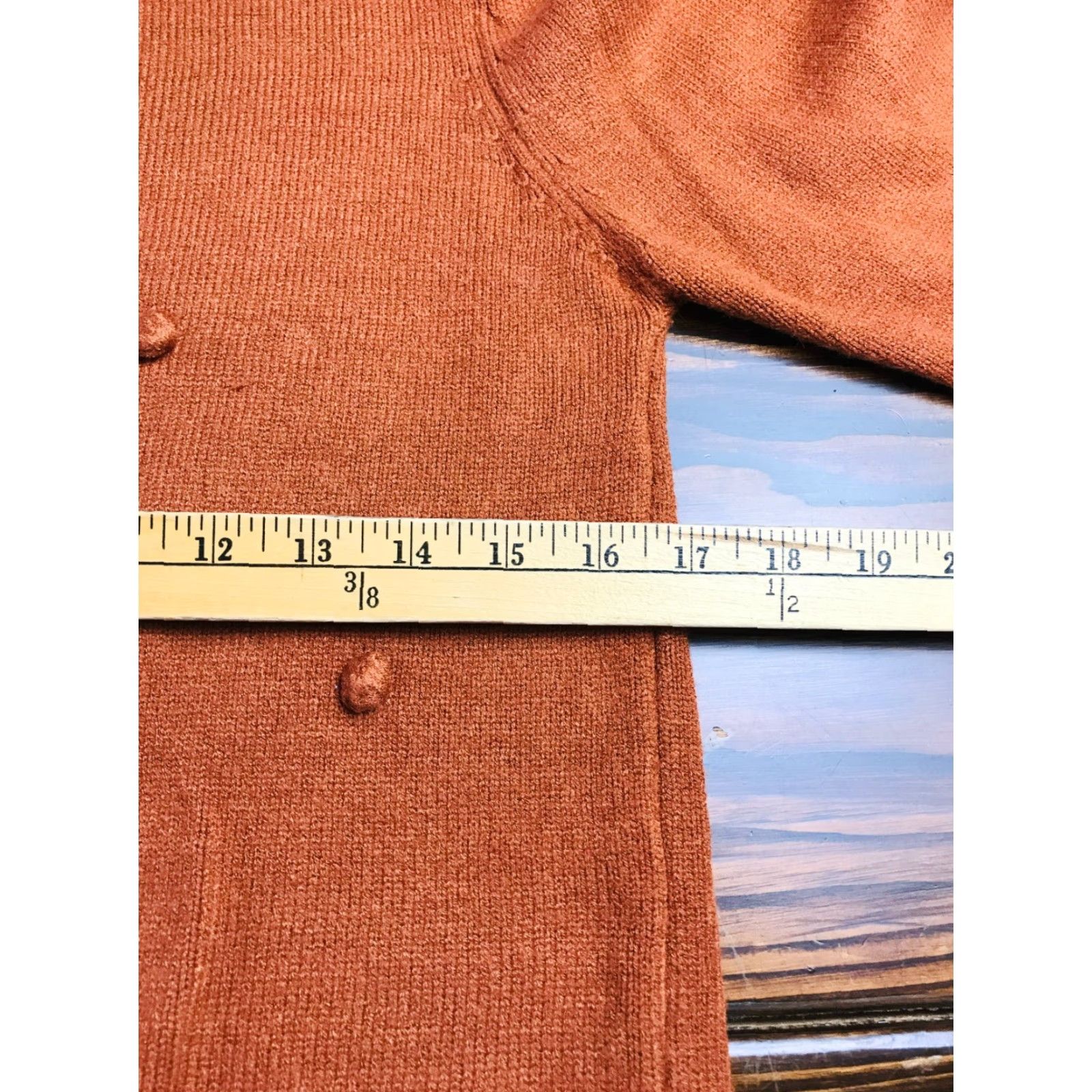 Vintage Aaron & Amber Sweater Women's Size Medium Brown Yarn Balls Pullover Size M / US 6-8 / IT 42-44 - 3 Thumbnail