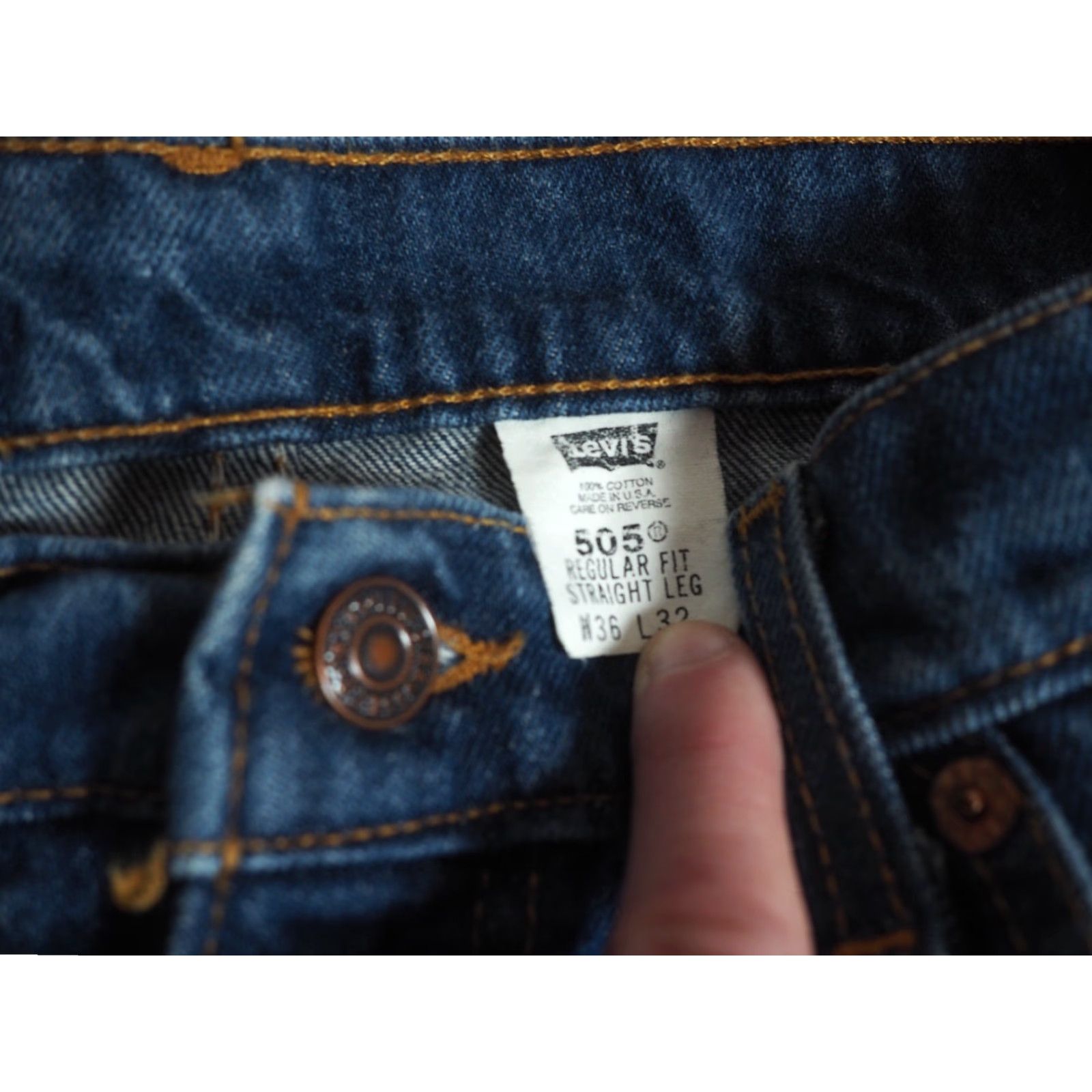 Levi's VTG Levi's 505 Jeans Dark Blue Wash Denim Pants Mens 34x32 Rockabilly Casual Jeans USA 1990s Size US 34 / EU 50 - 5 Thumbnail