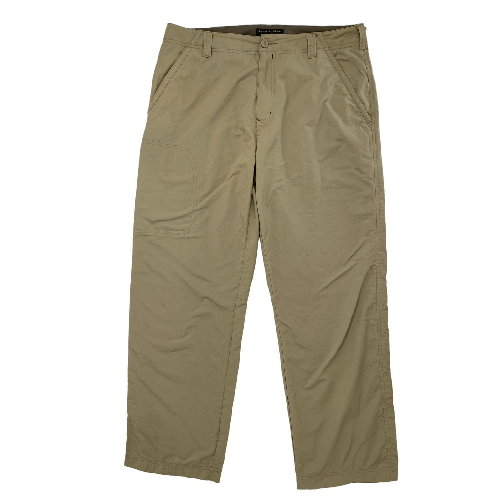 Royal Robbins ROYAL ROBBINS Tan Flat Front Straight Leg Pants 33x32 ...