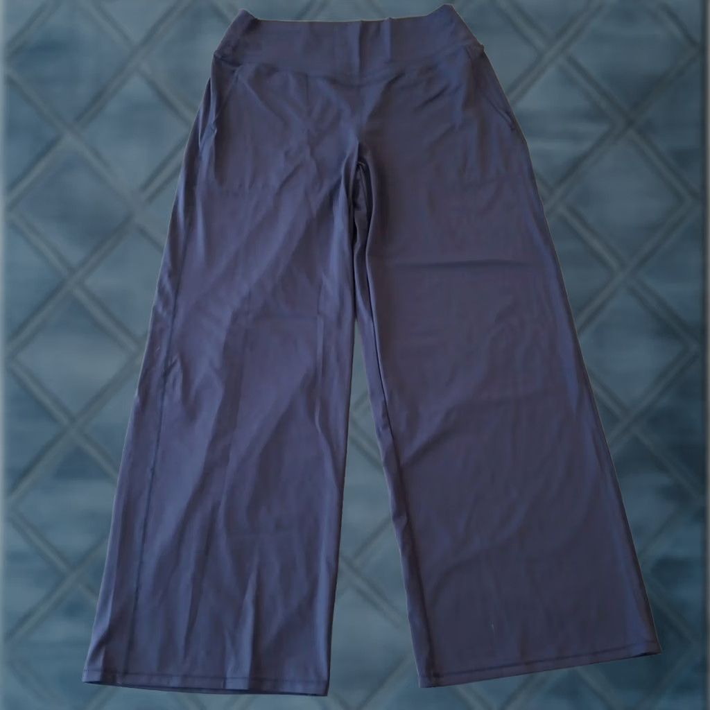 Vintage Halara Womens Pants XL Purple Wide-Leg Pull On Pockets 32x31 Nylon Spandex High Rise Ankle Size 40" / US 18 - 1 Thumbnail