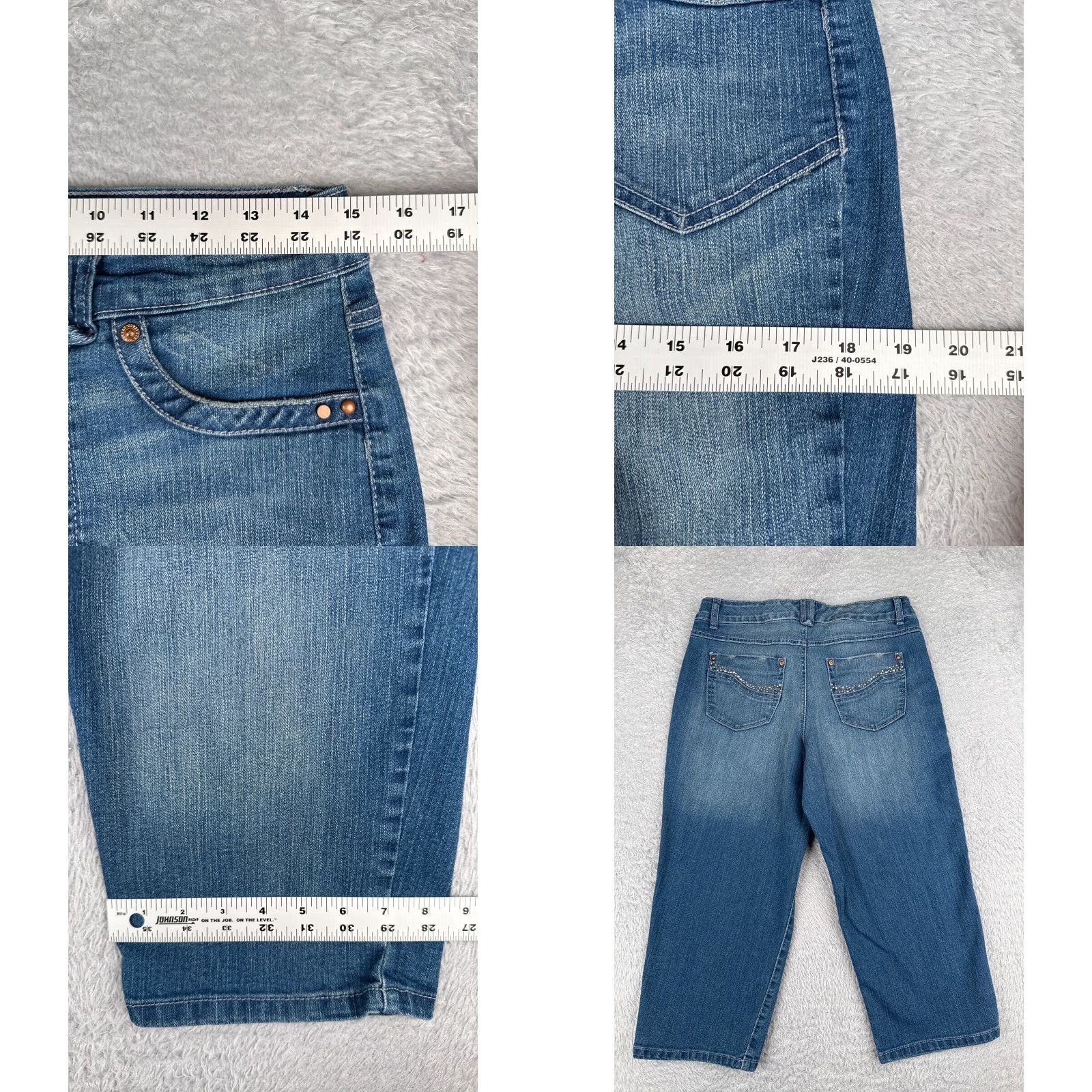 Vintage Style & Co Jeans Women 8 Capri Denim Blue Medium Wash 29x21 Womens Size 30" / US 8 / IT 44 - 9 Thumbnail