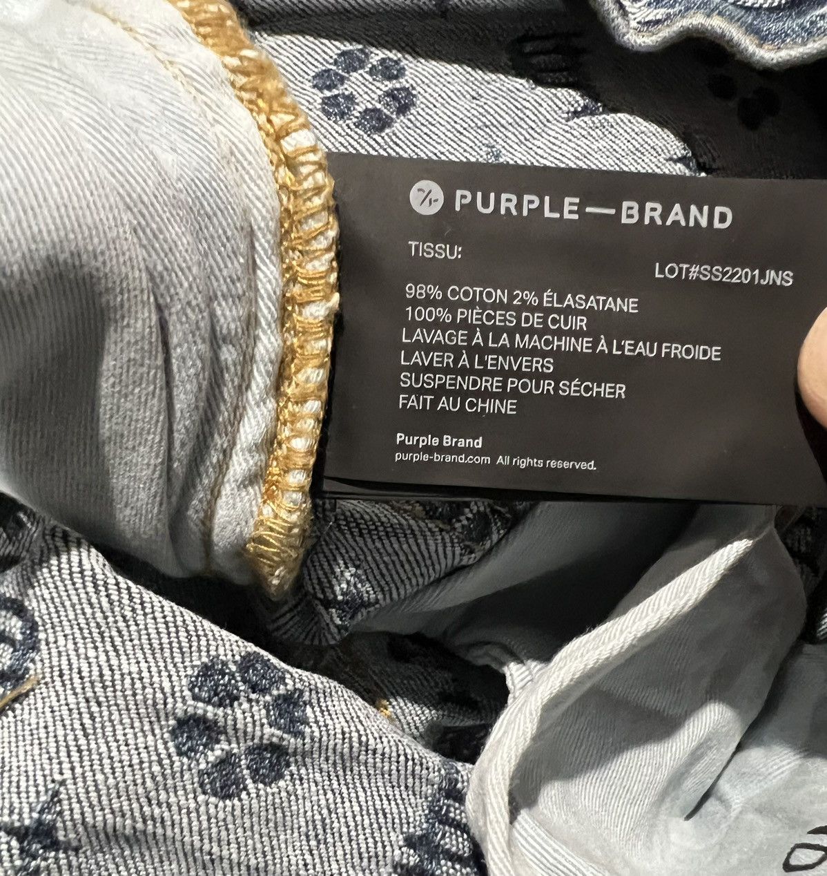 Purple Purple Brand Jeans Mens Jacquard Slim Fit Blue Size 31/32 Size US 31 - 8 Thumbnail