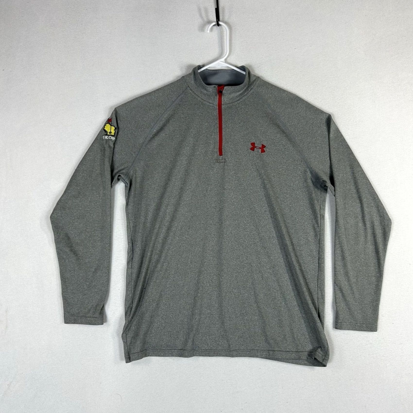 Under Armour Under Armour HeatGear Pullover 1/4 Zip Shirt Mens M Gray Long Sleeve Mock Neck Activewear Cross Training Gym Running Golf Vas Cup Size US M / EU 48-50 / 2 - 2 Thumbnail