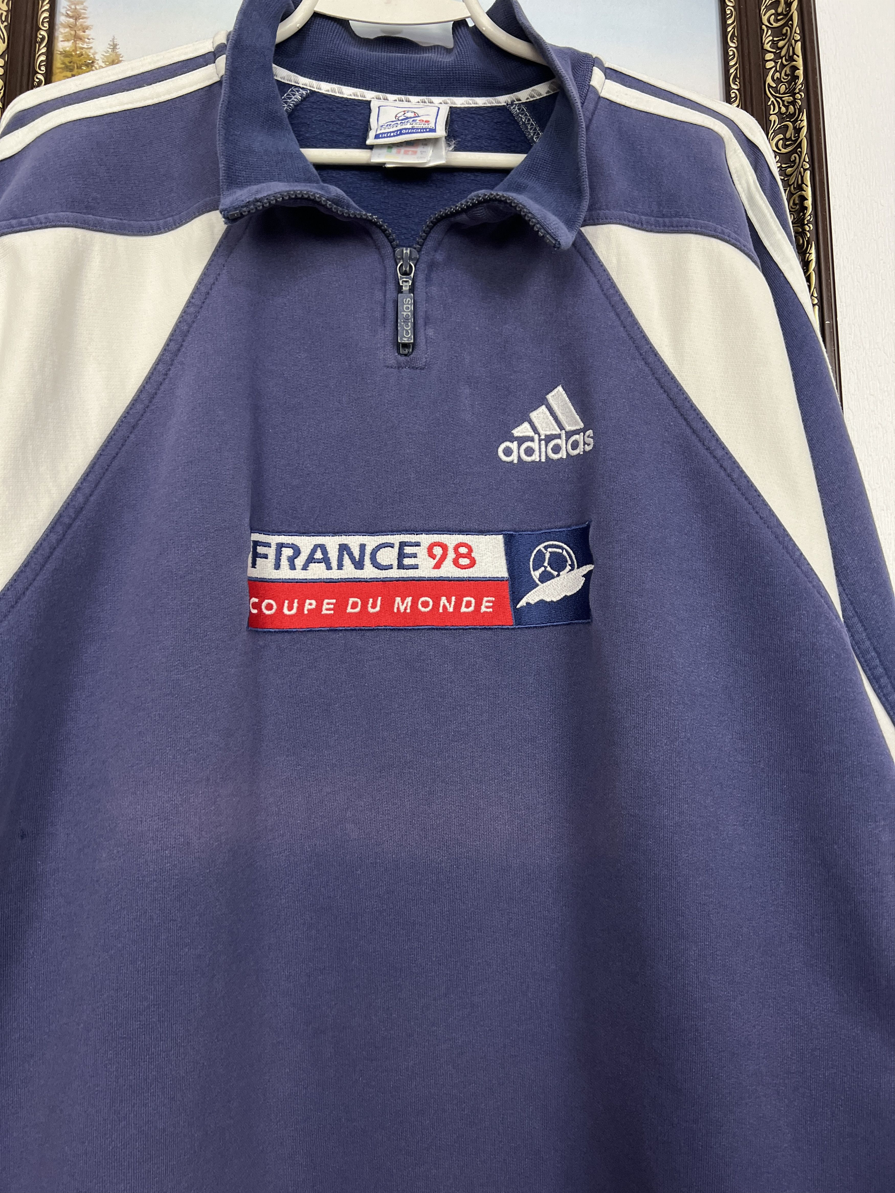 Adidas Vintage France World Cup Football Sweatshirt Long Sleeve Size US L / EU 52-54 / 3 - 7 Thumbnail