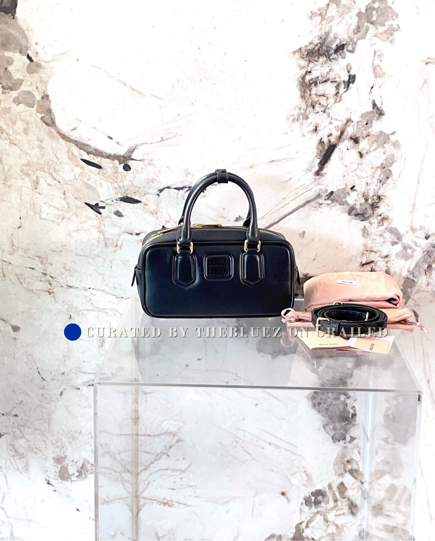 Miu Miu Miu Miu Black Gold Arcadie Small Bowling Bag Size ONE SIZE - 1 Thumbnail