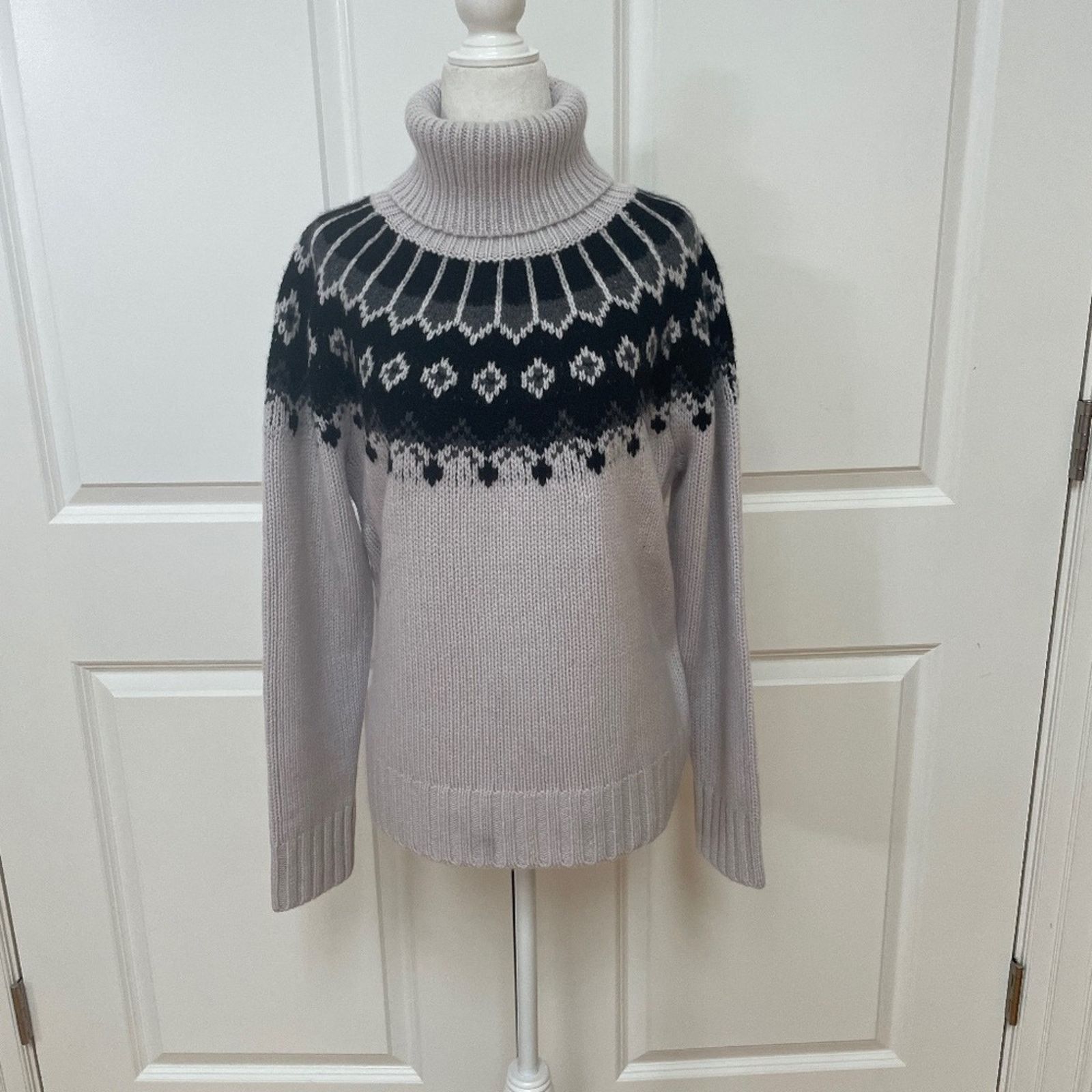 NakedCashmere JOLENE PATTERN TURTLENECK CASHMERE SWEATER NAKEDCASHMERE Size L / US 10 / IT 46 - 6 Thumbnail