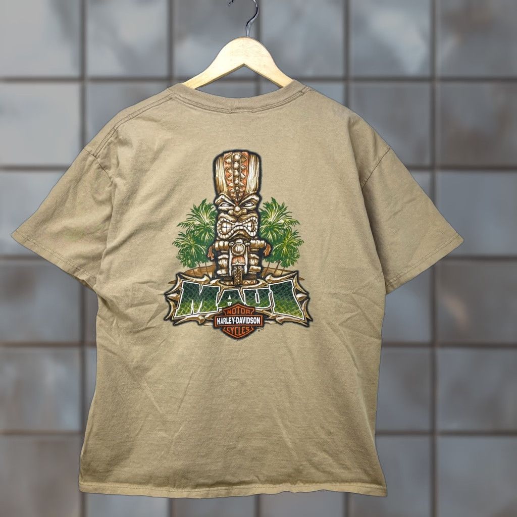 Harley Davidson VINTAGE Harley-Davidson Hawaii Maui T Shirt XL Biker Motorcycle Shirt Mens Beige Size US XL / EU 56 / 4 - 1 Thumbnail