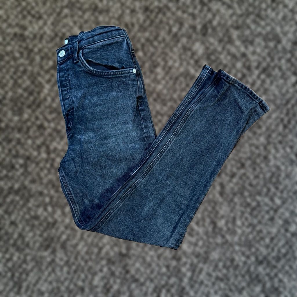Agolde AGOLDE Jeans Riley 26 High Rise Straight Raw hem Denim Button Fly Black 90s Womens Jeans Size 26" / US 2 / IT 38 - 1 Thumbnail