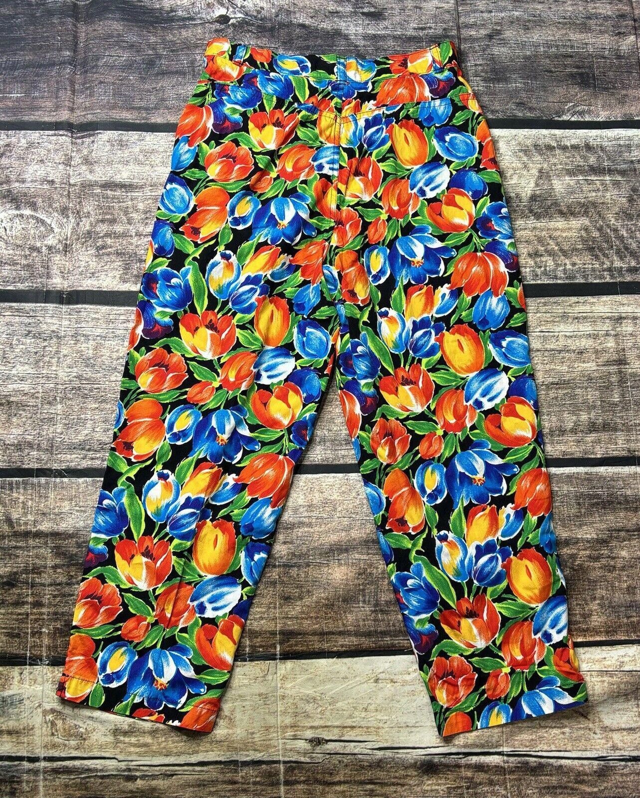 Gap VTG GAP Pants Womens 11/12 Floral Abstract Cotton Japan Made Size 34" / US 12 / IT 48 - 3 Thumbnail