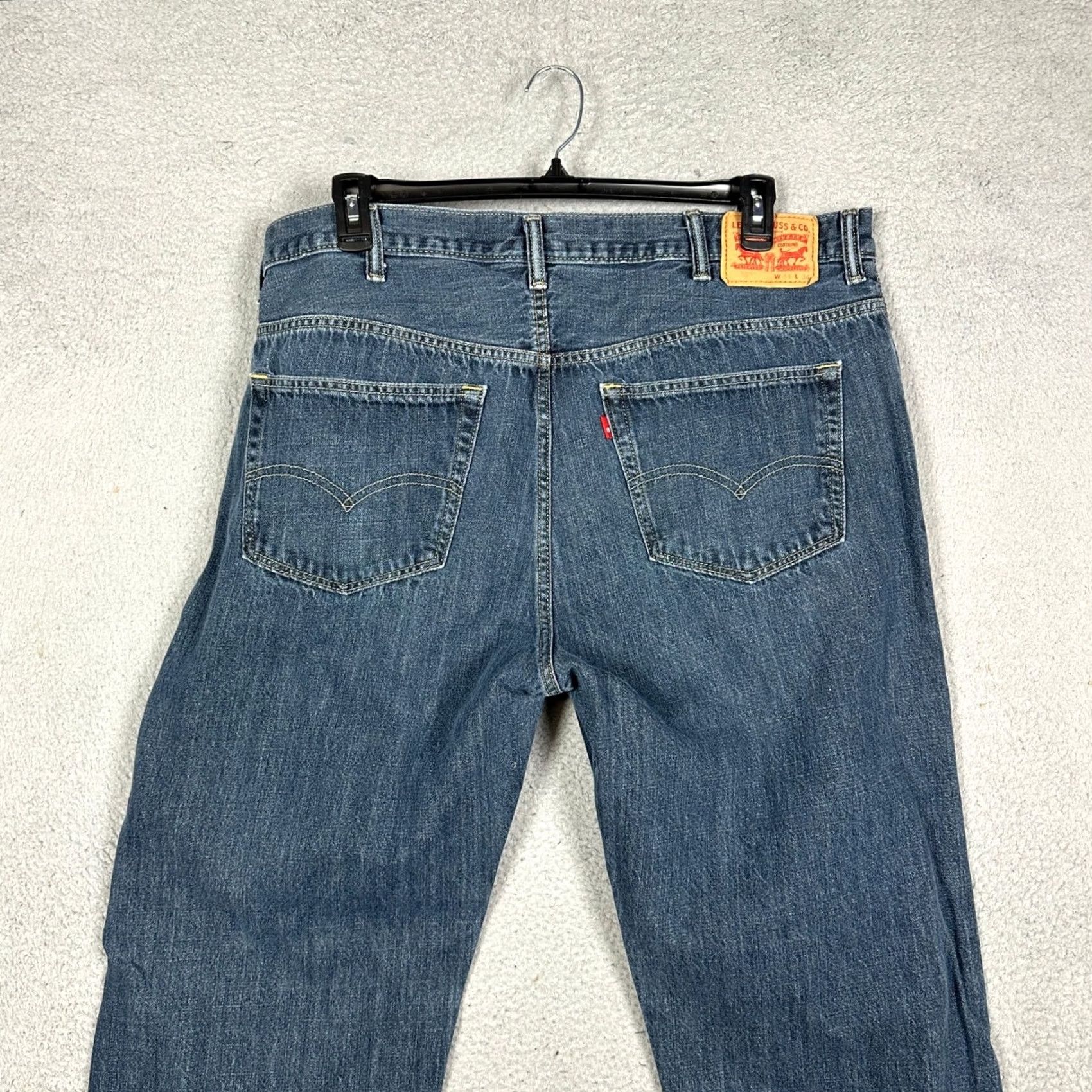 Levi's Levi's Jeans 559 Straight Leg Medium Wash Blue 42x34 Denim 5-Pocket Mens Jeans Size 42 Inseam 32 Zip Button Belt Loops Red Tab Leather Patch Mens Size US 42 / EU 58 - 2 Thumbnail