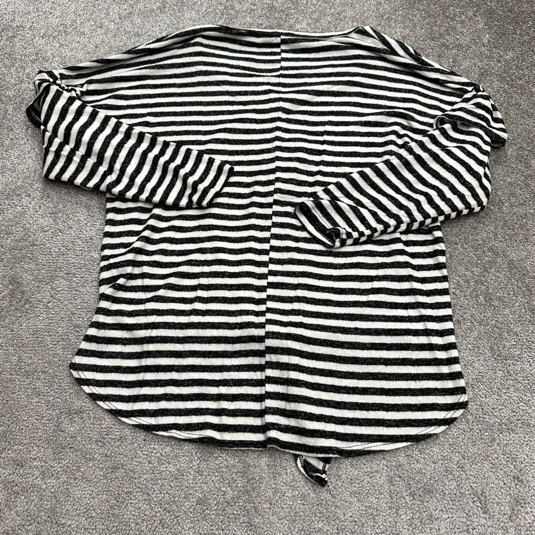 Vintage Line Up Blouse Womens S Black White Striped Button Down Tie Top 143 Story By Line Up Blouse Womens Small Black White Striped Button Down Tie Top Size S / US 4 / IT 40 - 2 Thumbnail