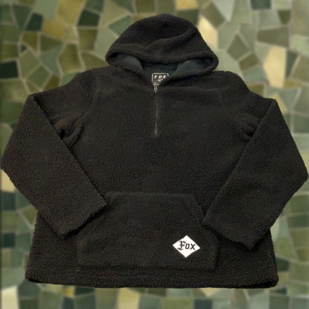 Fox Racing Fox Hoodie Womens Large Black Sherpa Fleece 1/4 Zip Sweatshirt Motocross Size L / US 10 / IT 46 - 1 Thumbnail