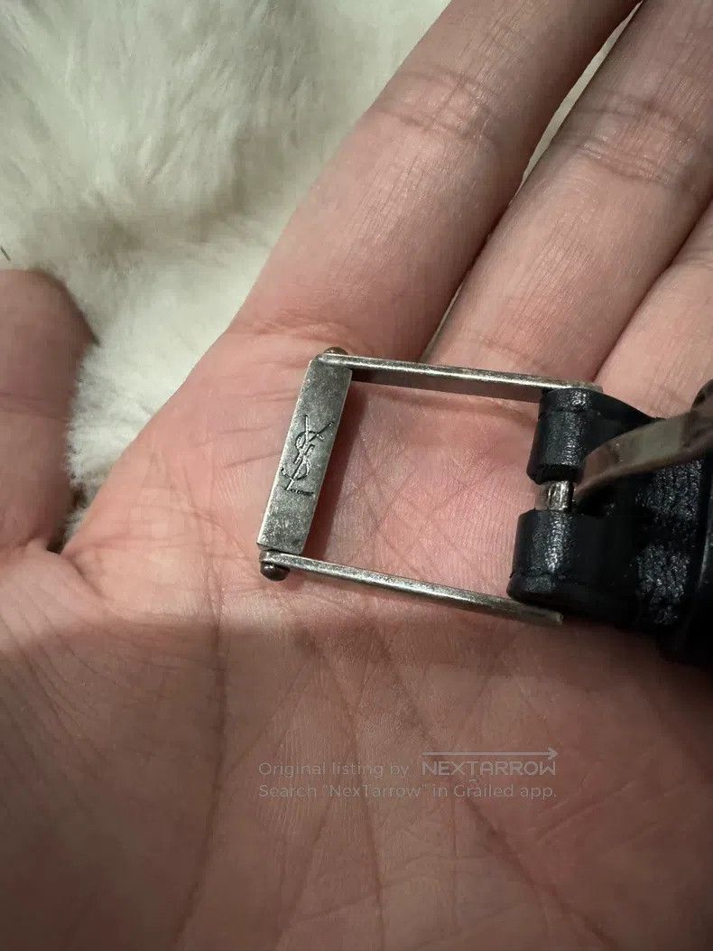 Saint Laurent Paris Saint Laurent Paris size 75 Black and Silver Logo Belt Size ONE SIZE - 3 Thumbnail