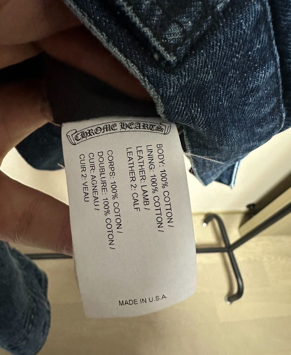 Chrome Hearts Leather fleur floral cross sleeve denim jacket Size US L / EU 52-54 / 3 - 5 Thumbnail
