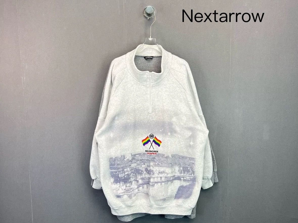 Balenciaga BALENCIAGA Patchwork fake two-piece bunting sweatshirt Size US S / EU 44-46 / 1 - 1 Thumbnail