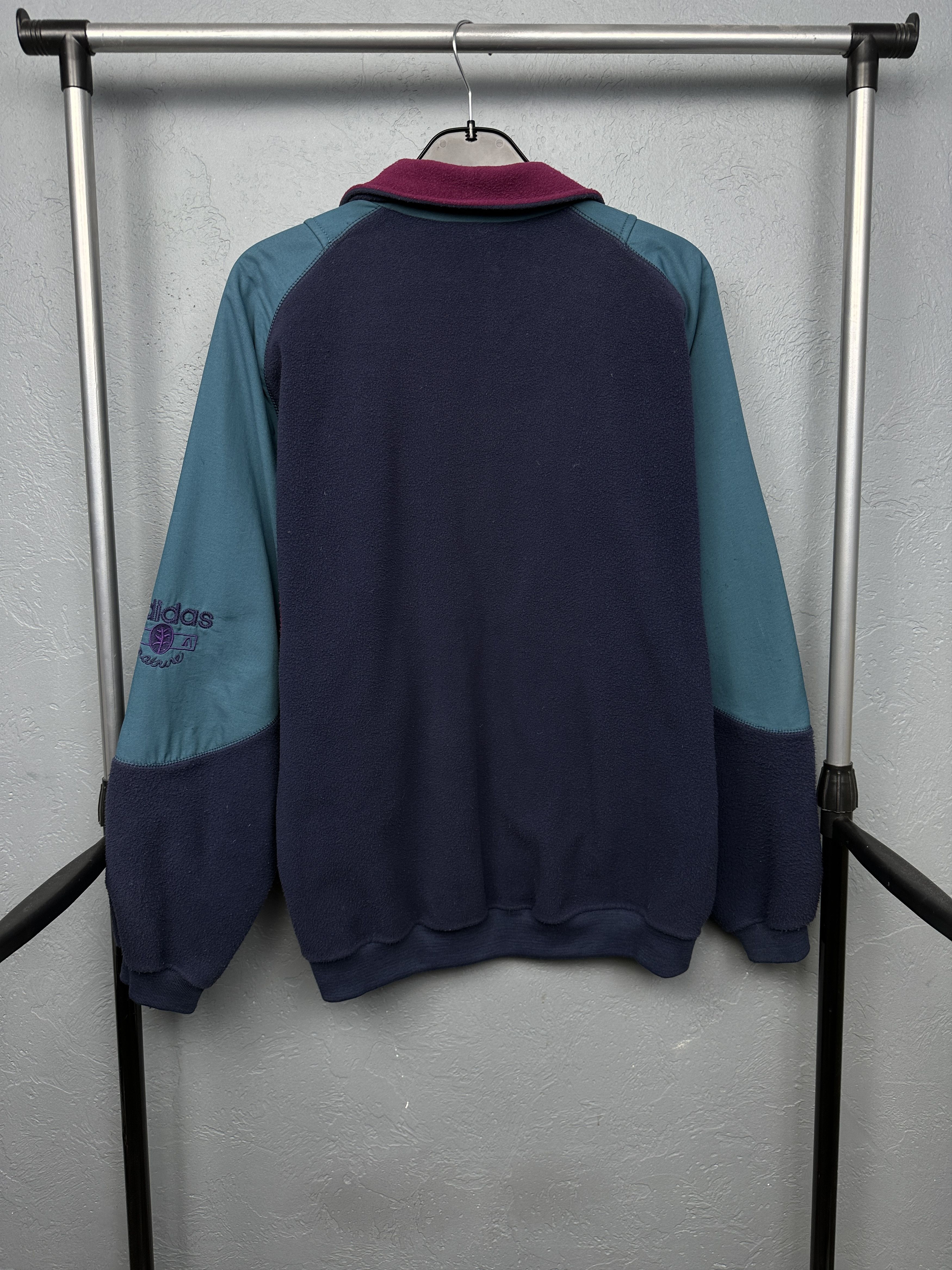 Adidas Adidas 90s Vintage Mens Fleece Jacket Size US L / EU 52-54 / 3 - 8 Thumbnail