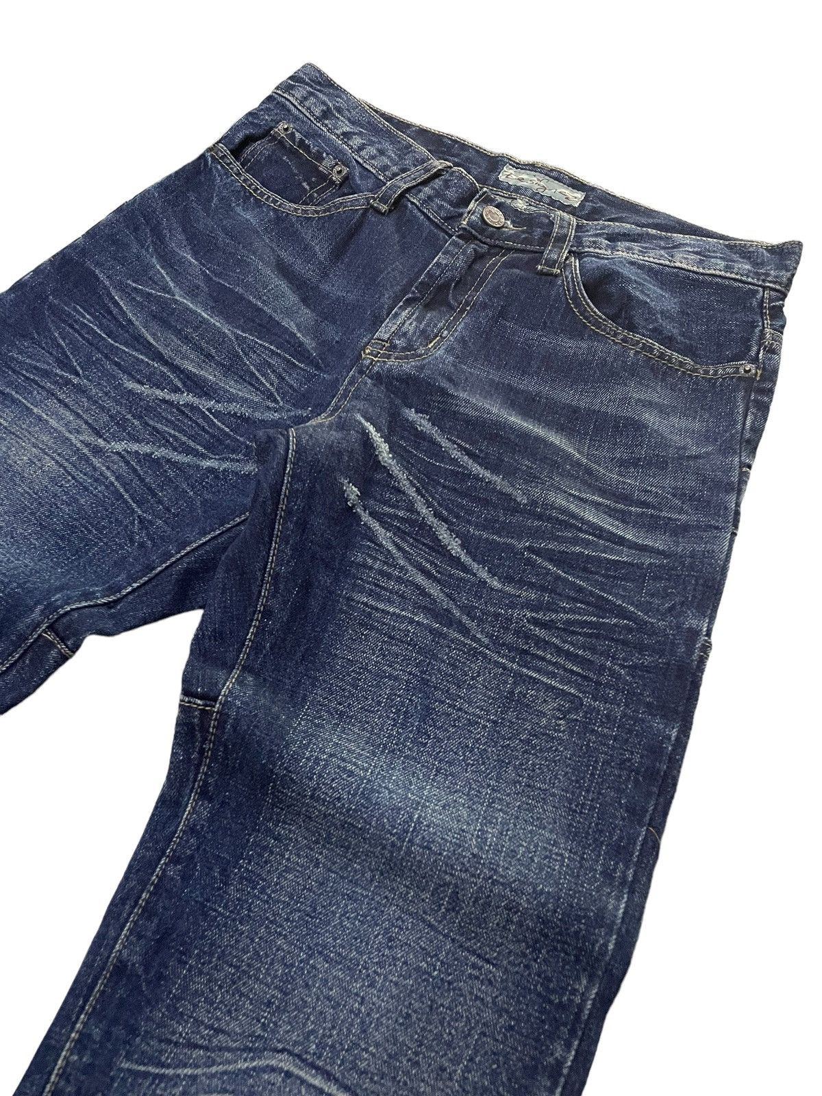 Japanese Brand Designez Japan Asymmetrical illustration Back At Front Jeans Size US 31 - 14 Thumbnail