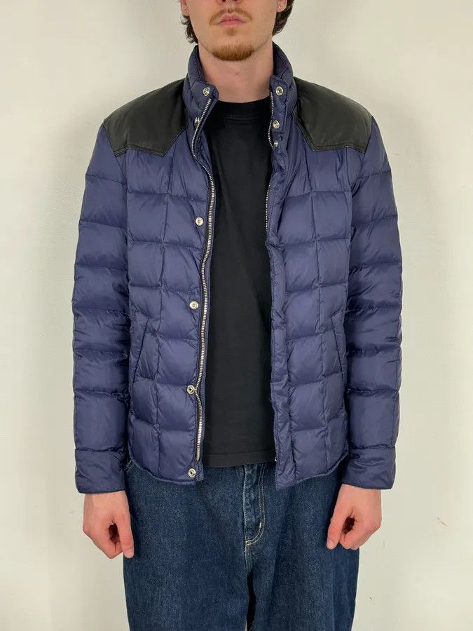 Balmain 2010s Balmain Blue Leather Shoulder Patch Puffer Jacket Size US M / EU 48-50 / 2 - 2 Thumbnail