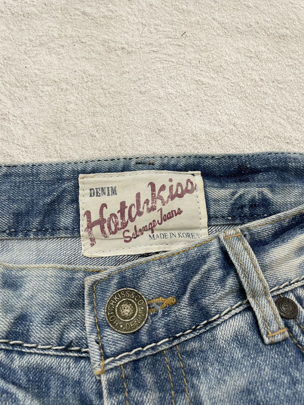 If Six Was Nine 2000s Buckaroo Heavy Distressed Denim Light Washed Y2K LGB Size US 31 - 6 Thumbnail