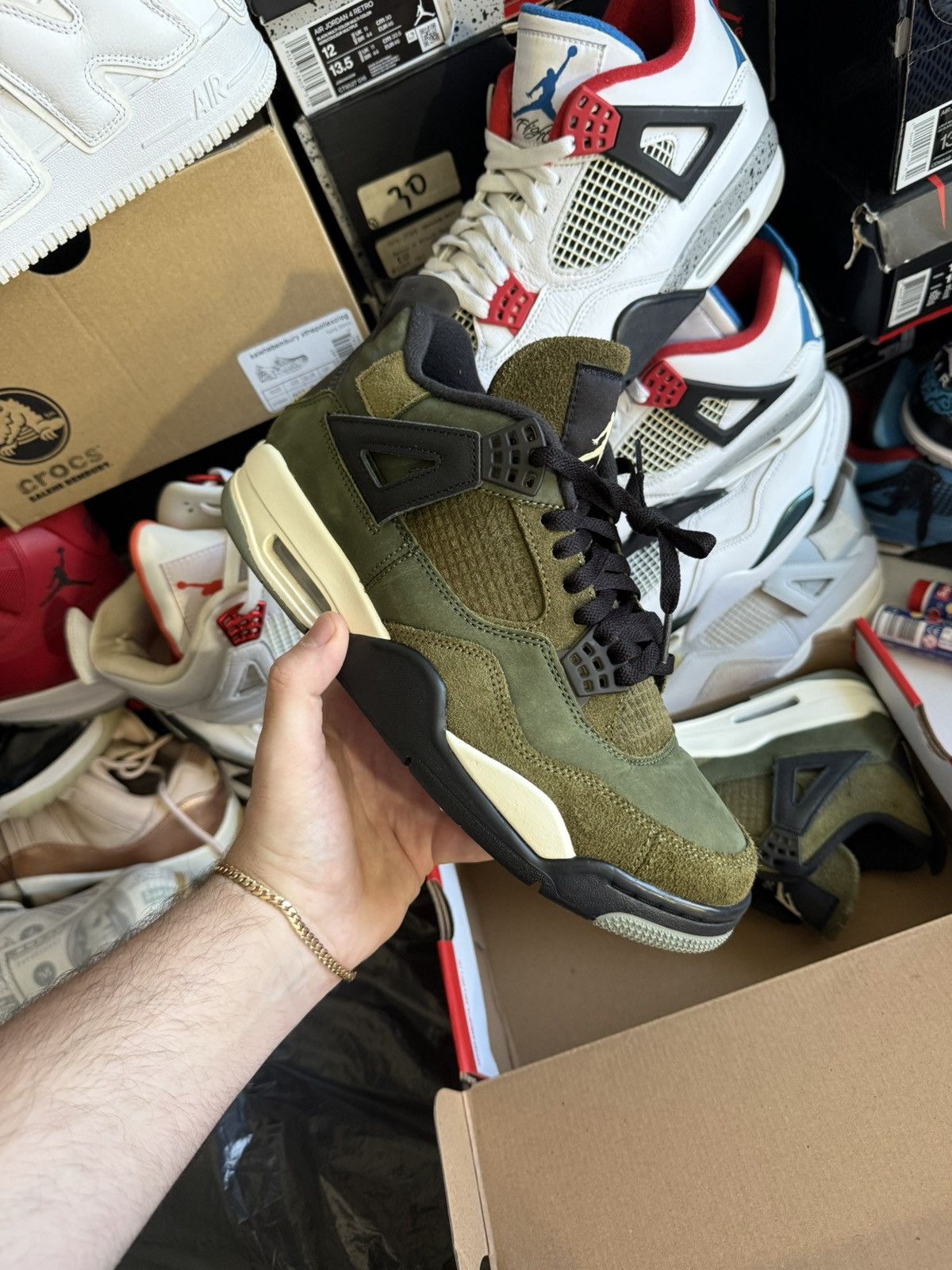 Jordan Brand Jordan retro 4 craft olive sz 9 Size US 9 / EU 42 - 1 Thumbnail