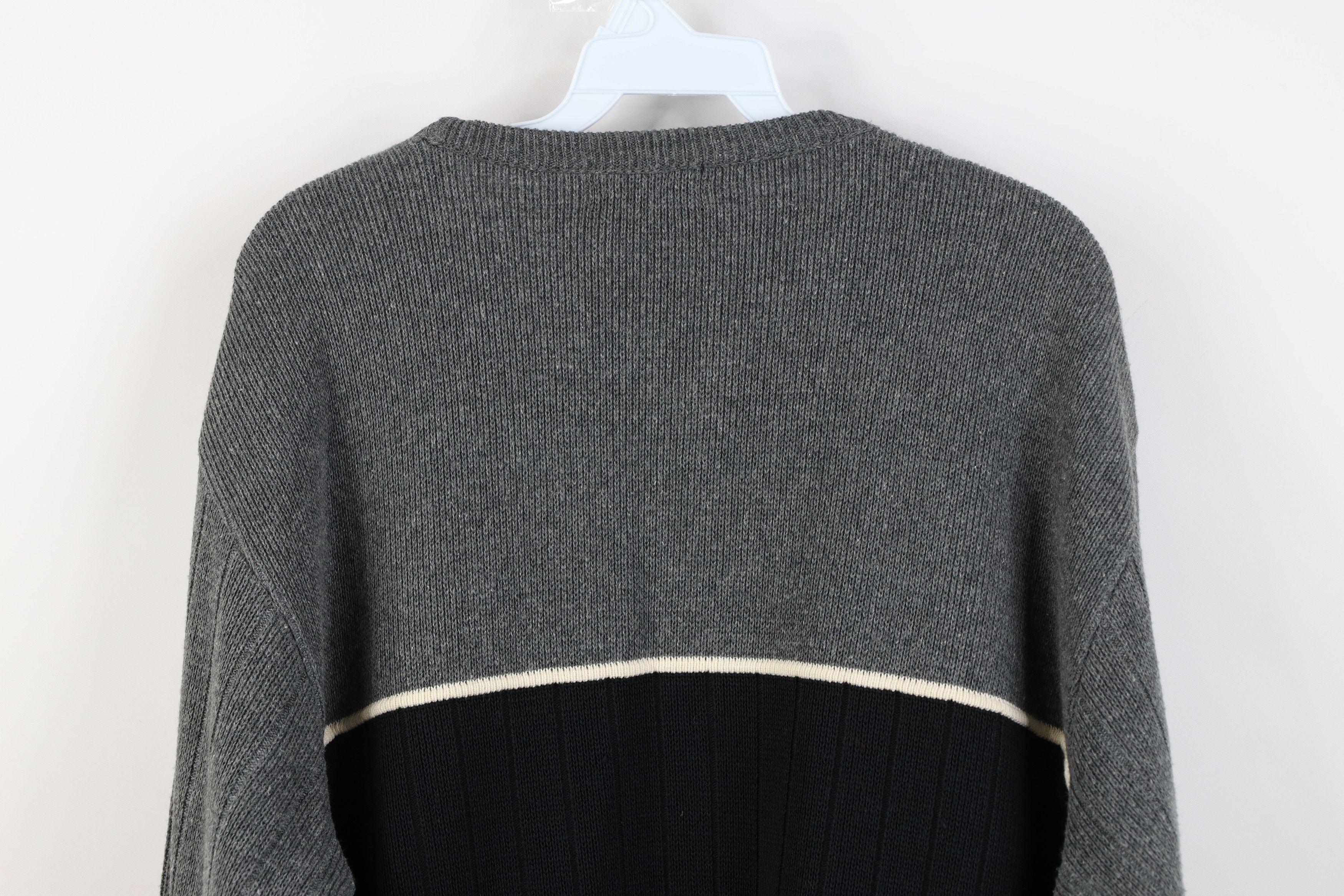 Vintage Vintage 90s Streetwear Heavy Ribbed Knit V-Neck Sweater Size US XL / EU 56 / 4 - 10 Thumbnail