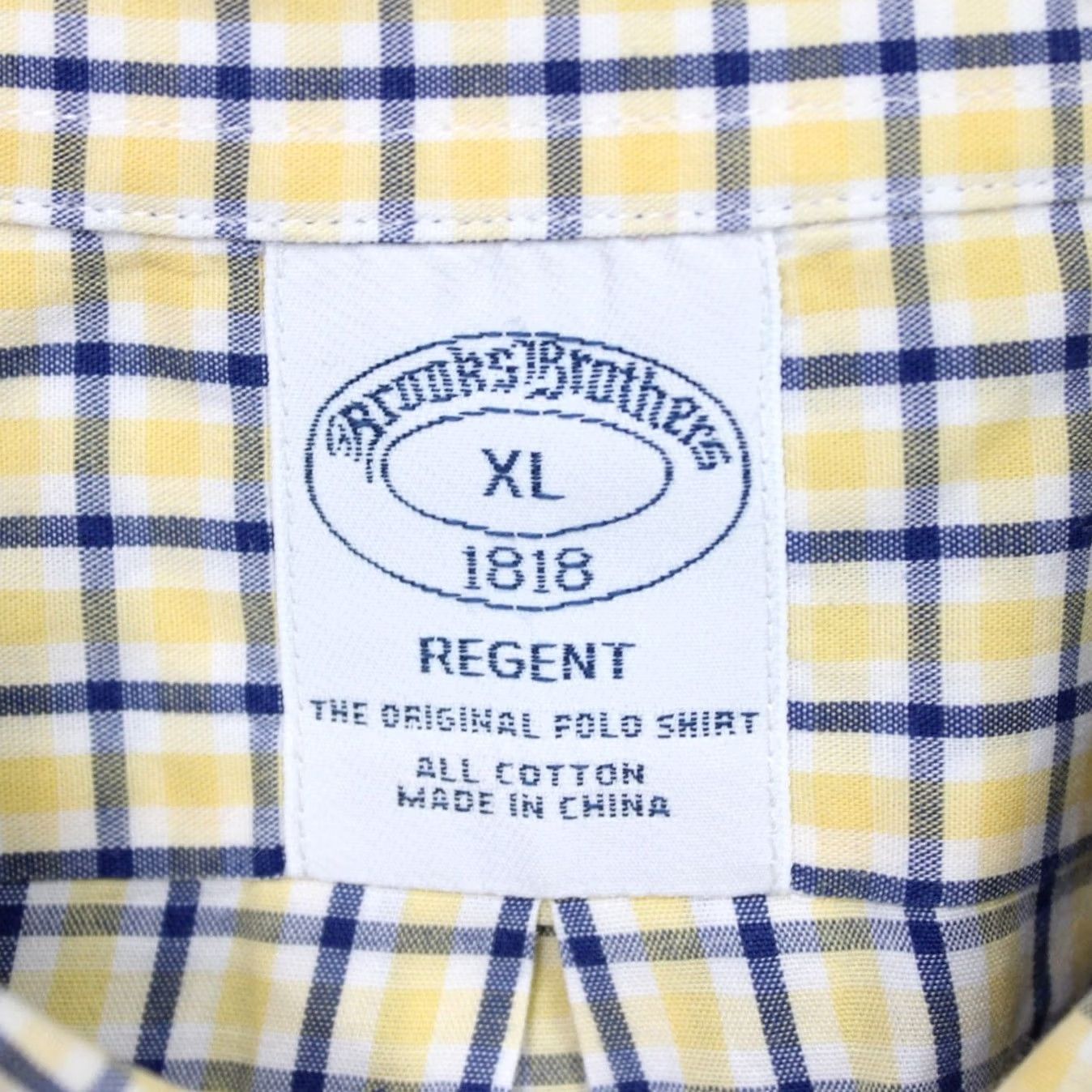 Brooks Brothers Brooks Brothers 1818 Shirt Mens XL Yellow/Blue Check Regent Cotton Long Sleeve Button-Up Shirt Size US XL / EU 56 / 4 - 5 Thumbnail