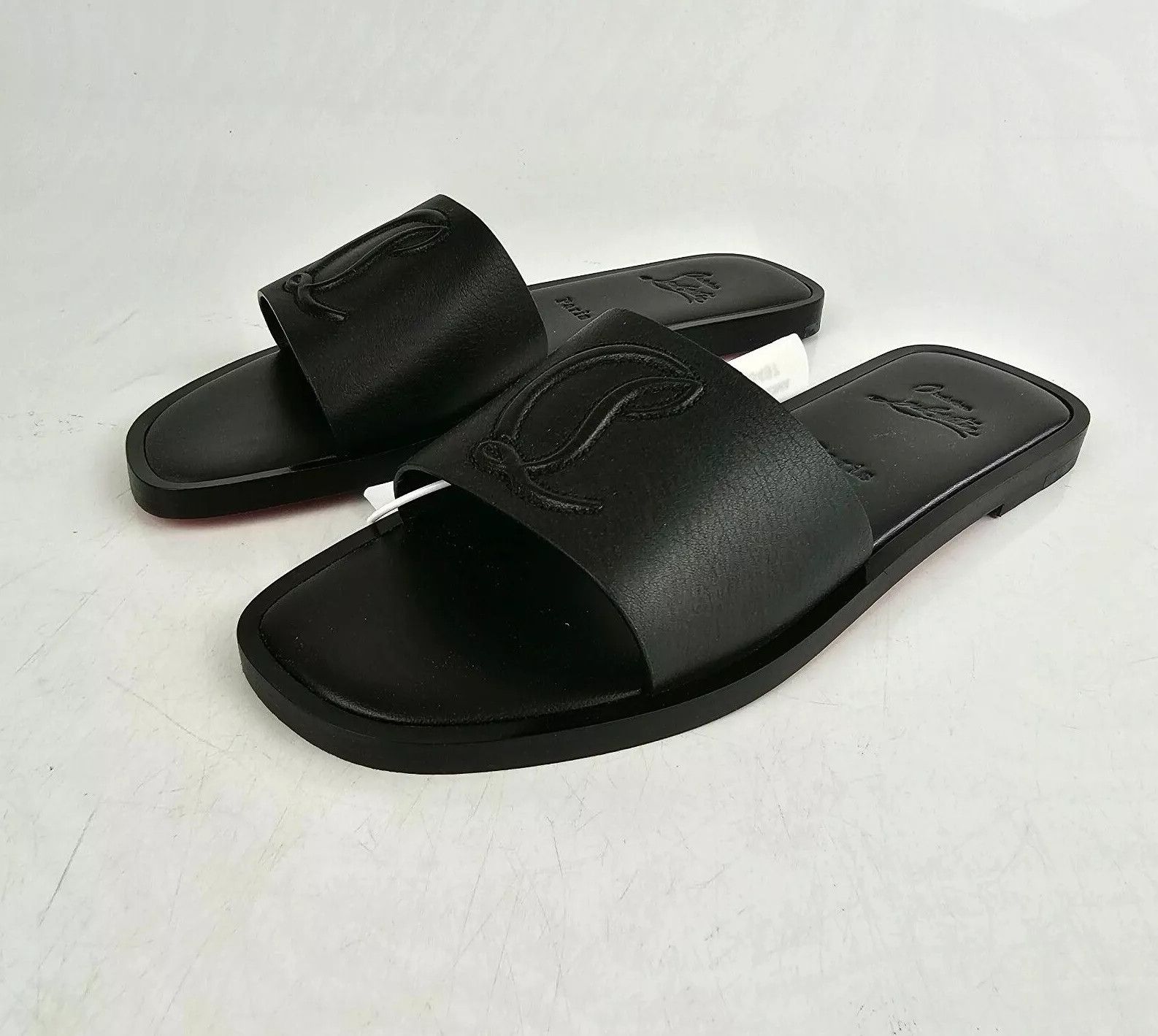 CHRISTIAN LOUBOUTIN CL Mule Black Slides New