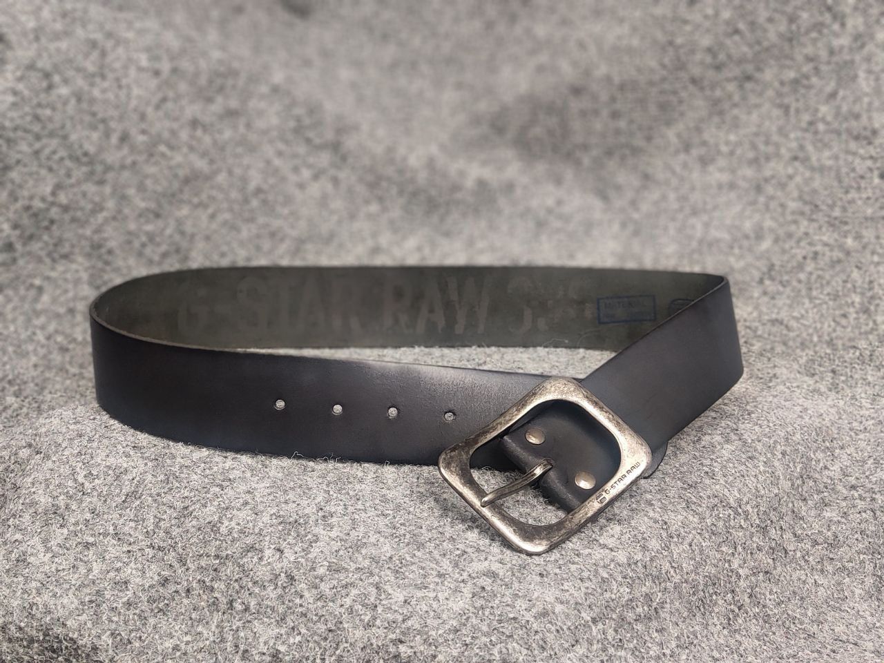 G-Star Vintage G Star Raw leather belt Y2K Style Punk Rock Goth LGB Size ONE SIZE - 3 Thumbnail