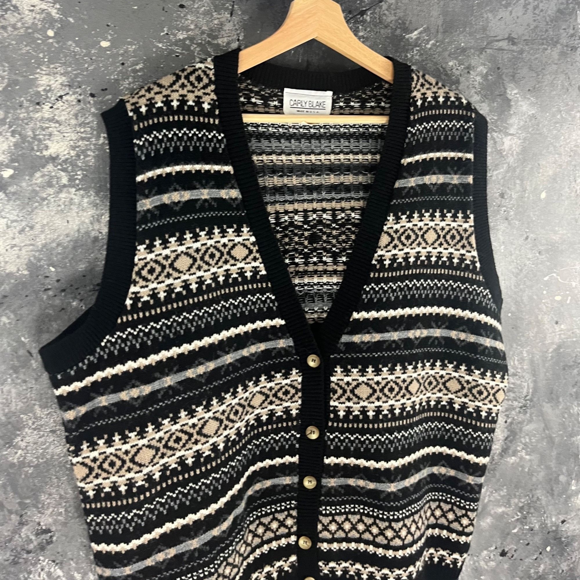 Vintage Vintage 80’s Geometric Stripe vest Size US XXL / EU 58 / 5 - 2 Thumbnail