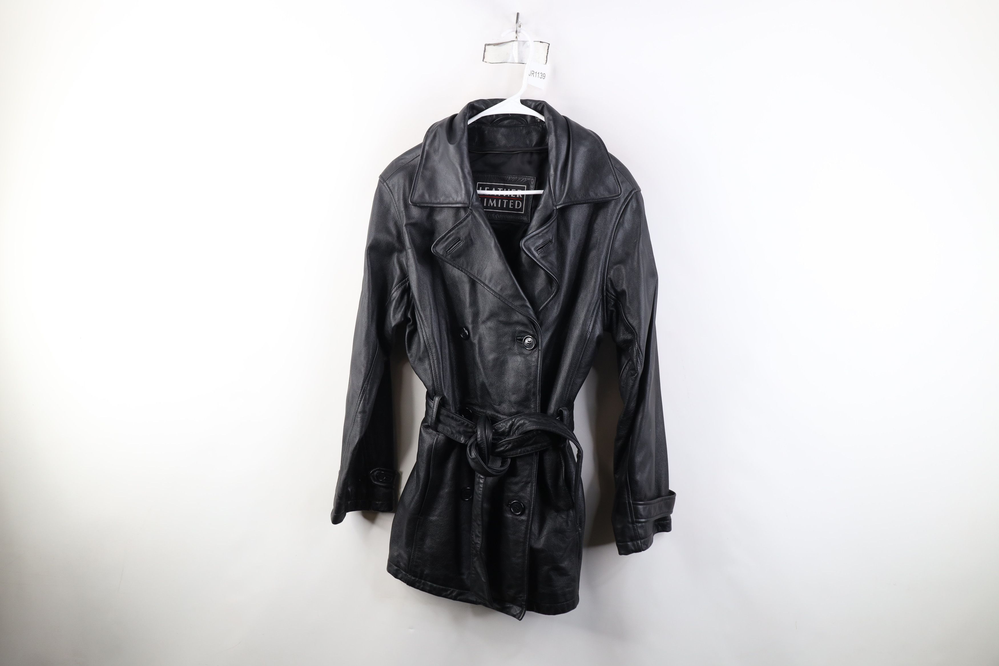 Vintage Vintage 90s Streetwear Breasted Belted Leather Trench Coat Size S / US 4 / IT 40 - 1 Thumbnail
