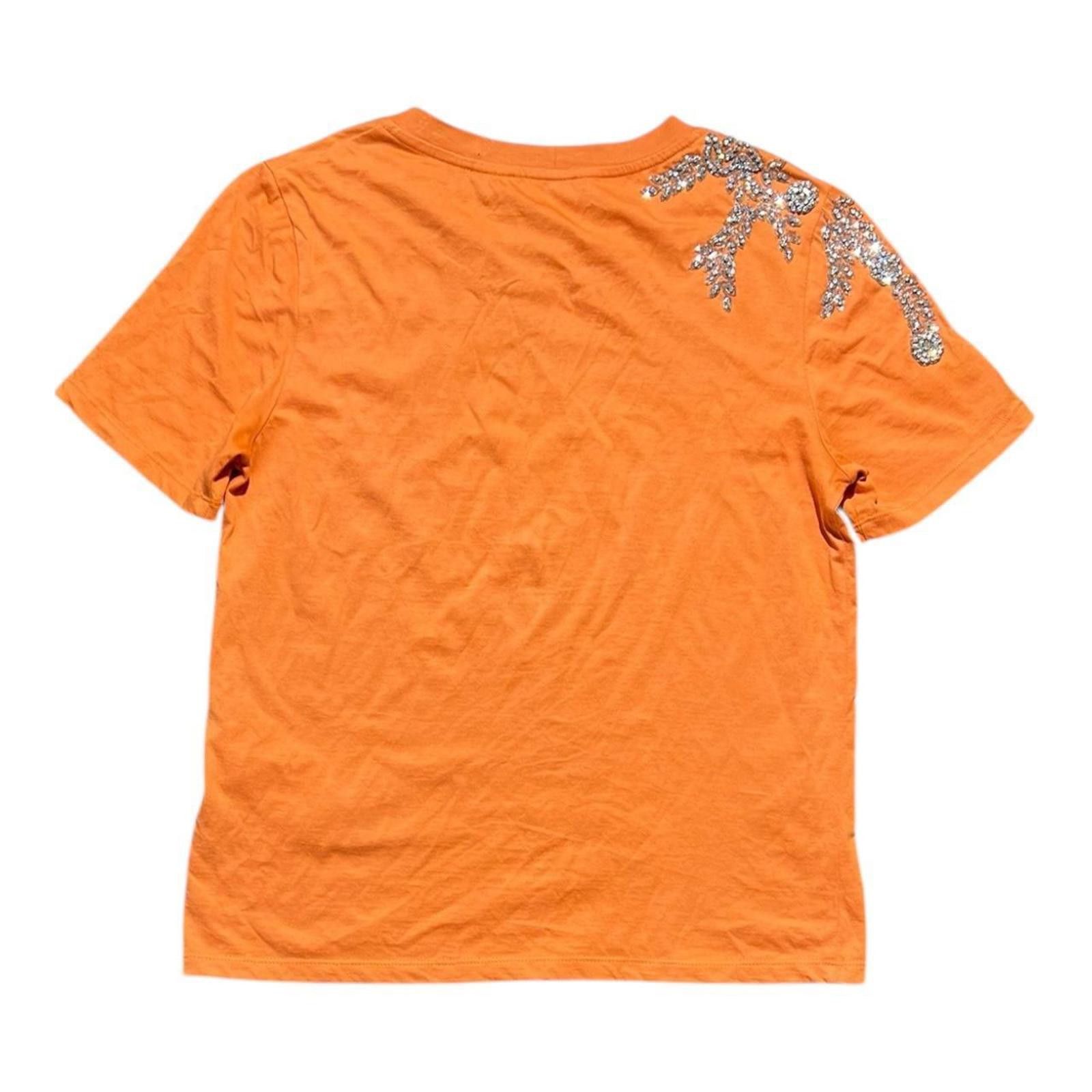 Sandro Sandro Rhinestone Embellished T-shirt Jaunes/ Oranges Size XS / US 0-2 / IT 36-38 - 2 Thumbnail