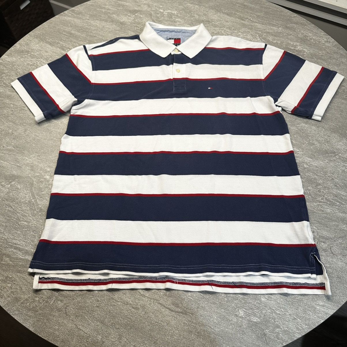 Tommy Hilfiger × Vintage Vintage Tommy Hilfiger Polo Shirt Logo Embroidered Striped Size US XL / EU 56 / 4 - 1 Thumbnail