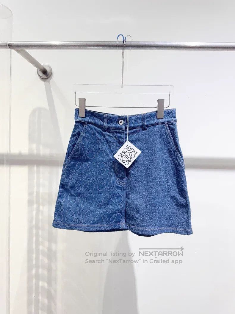 Loewe Loewe Logo Denim Skirt Size 42" / US 20 - 1 Thumbnail
