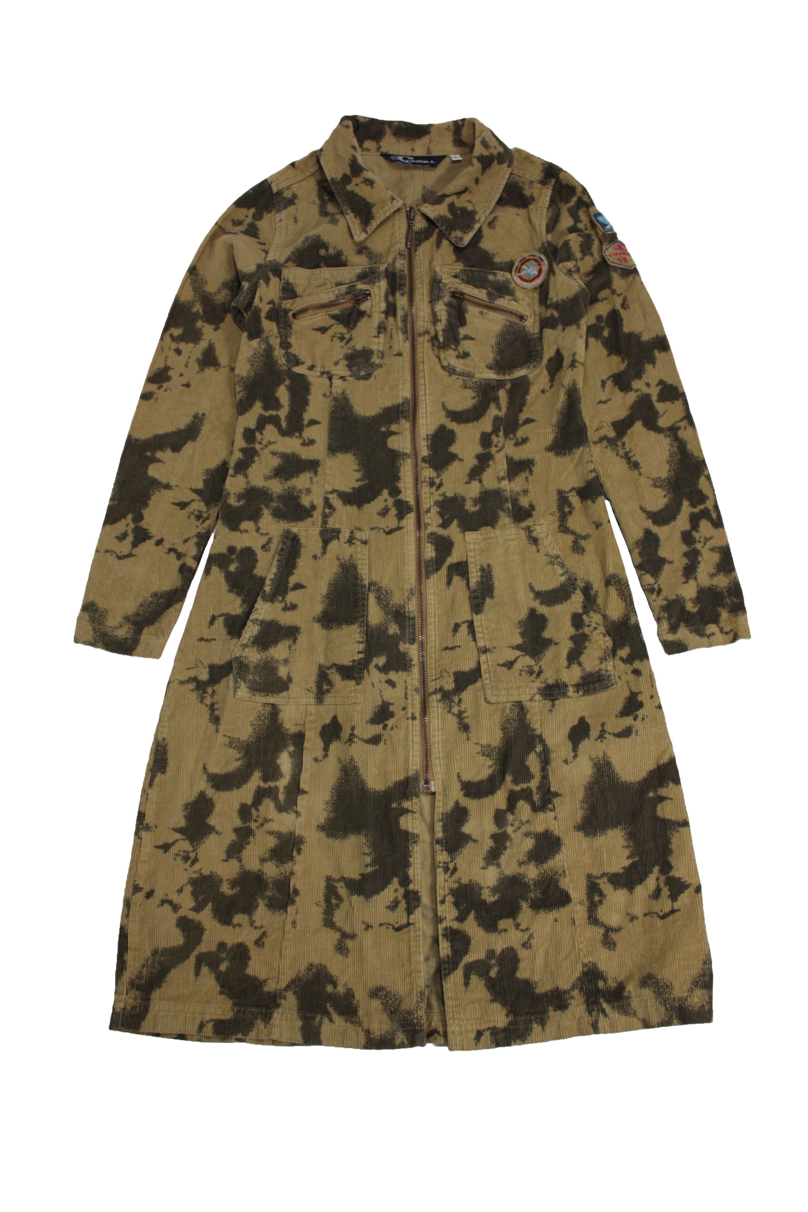 O'Neill × Vintage Oneill 90s Vintage Corduroy Camo Twin Pocket Zip Maxi Dress Size M / US 6-8 / IT 42-44 - 1 Thumbnail