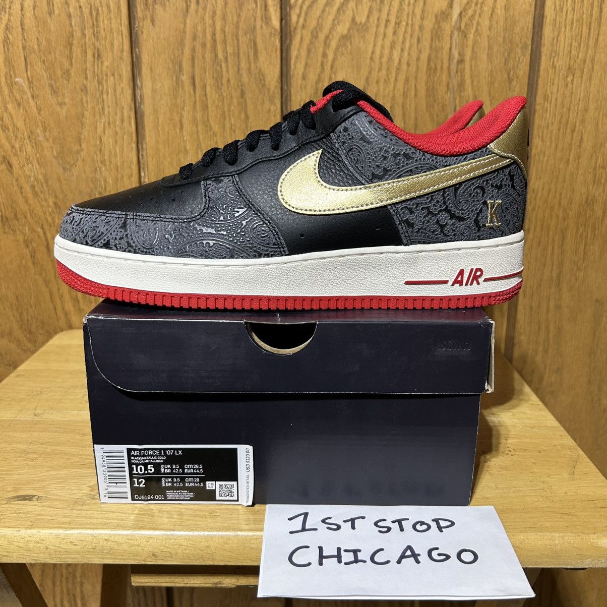 Nike Nike Air Force 1 Low ‘07 LX Spades DJ5184-001 Men’s 10.5 NEW Size US 10.5 / EU 43-44 - 3 Thumbnail