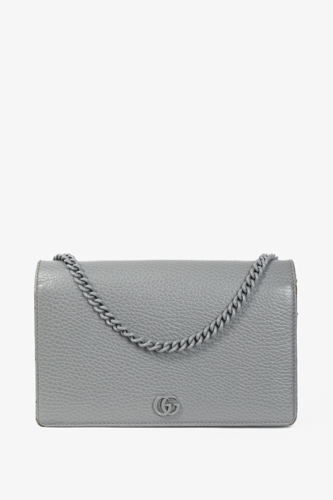 Gucci Gucci Marmont Grey Leather GG Wallet-on-Chain Size ONE SIZE - 1 Thumbnail