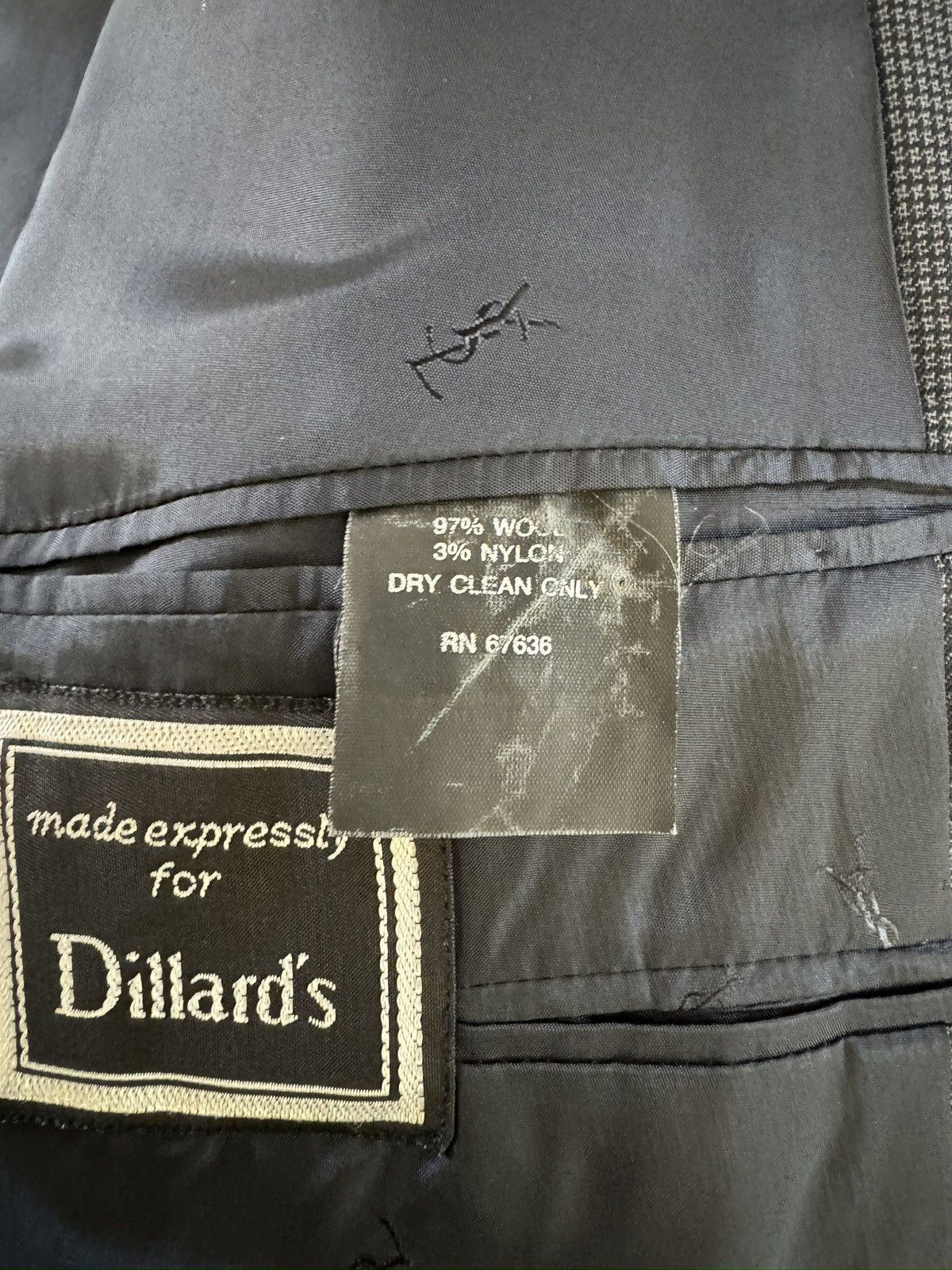 Vintage × Yves Saint Laurent Yves Saint Laurent YSL Vintage Nailhead Jacket in Gray 48R Size 48R - 9 Thumbnail
