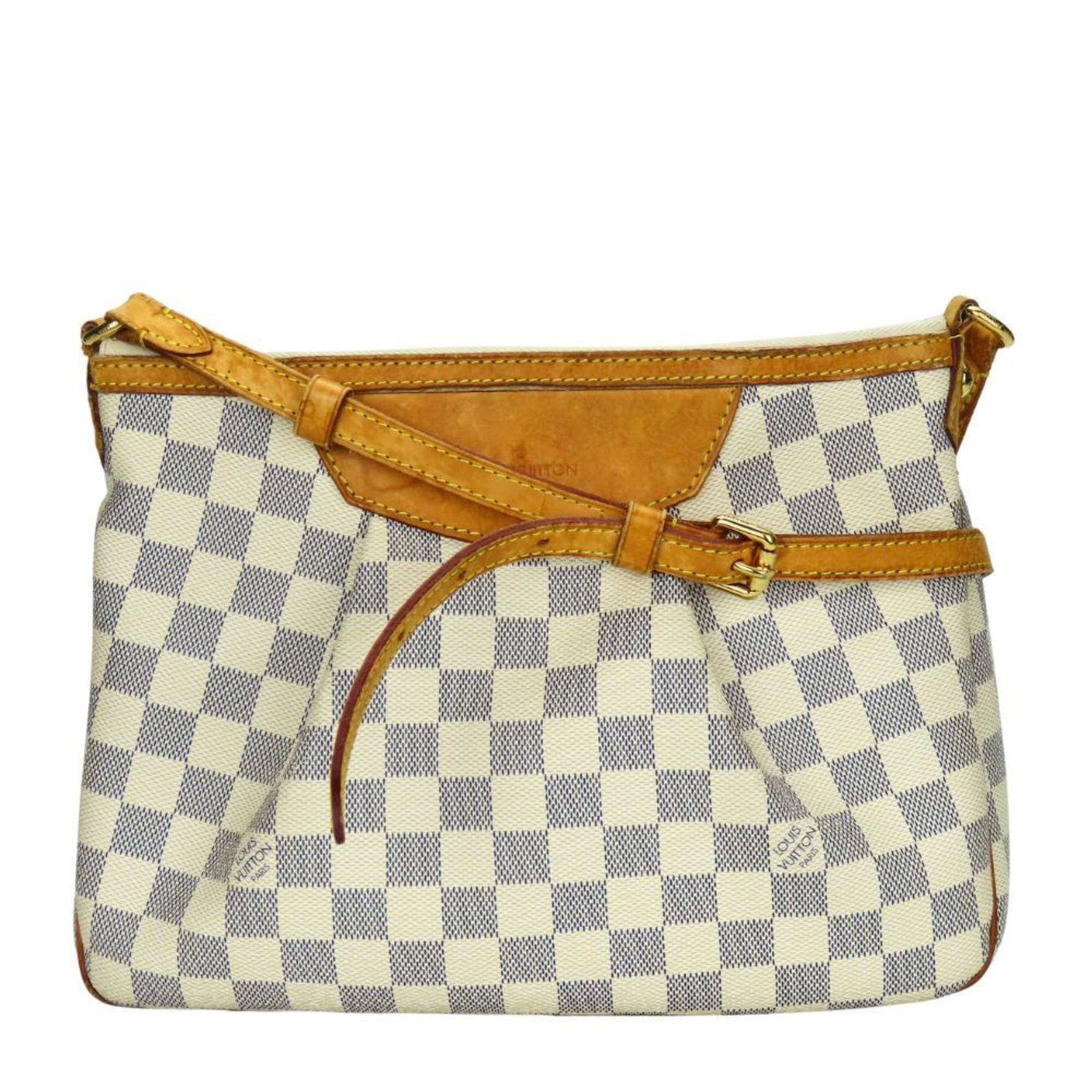 Louis Vuitton Shoulder Bag Siracusa Pm N41113 Damier Azur Leather White Women's Louis Vuitton