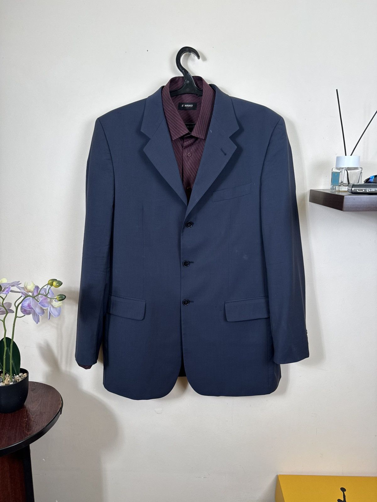 Yves Saint Laurent Vintage Yves Saint Laurent Costume Blue YSL Blazer Jacket Size 50R - 4 Thumbnail
