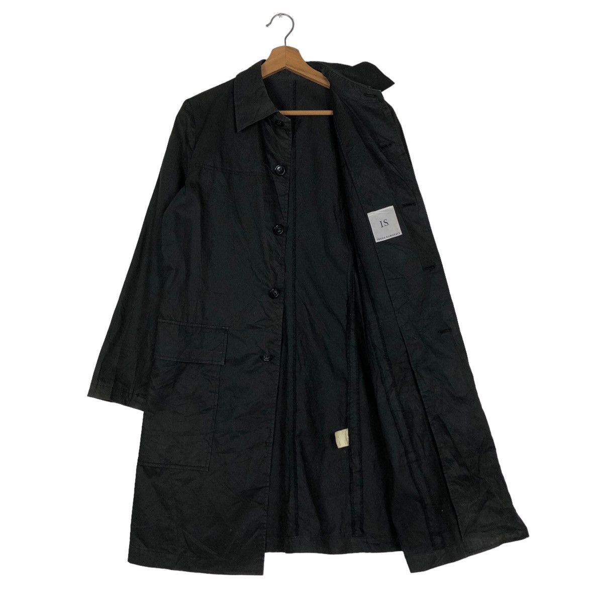 Issey Miyake Rich Black Long Jacket Double Collar Sunao Kiwahara IS Japan Size US M / EU 48-50 / 2 - 11 Thumbnail