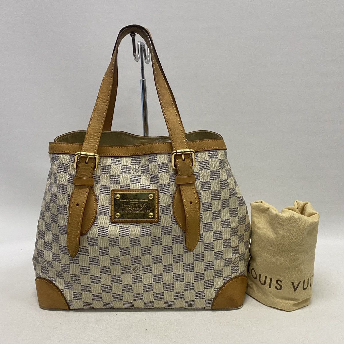 Louis Vuitton AUTHENTIC LOUIS VUITTON DAMIER AZUR HAMPSTEAD MM TOTE BAG Size ONE SIZE - 3 Thumbnail