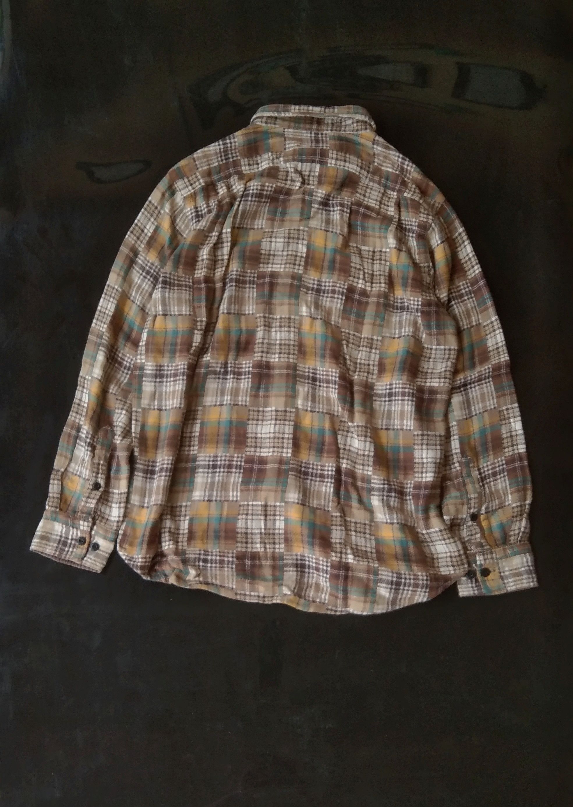Uniqlo Vintage uniqlo 00s patchwork flanell Size US L / EU 52-54 / 3 - 7 Thumbnail