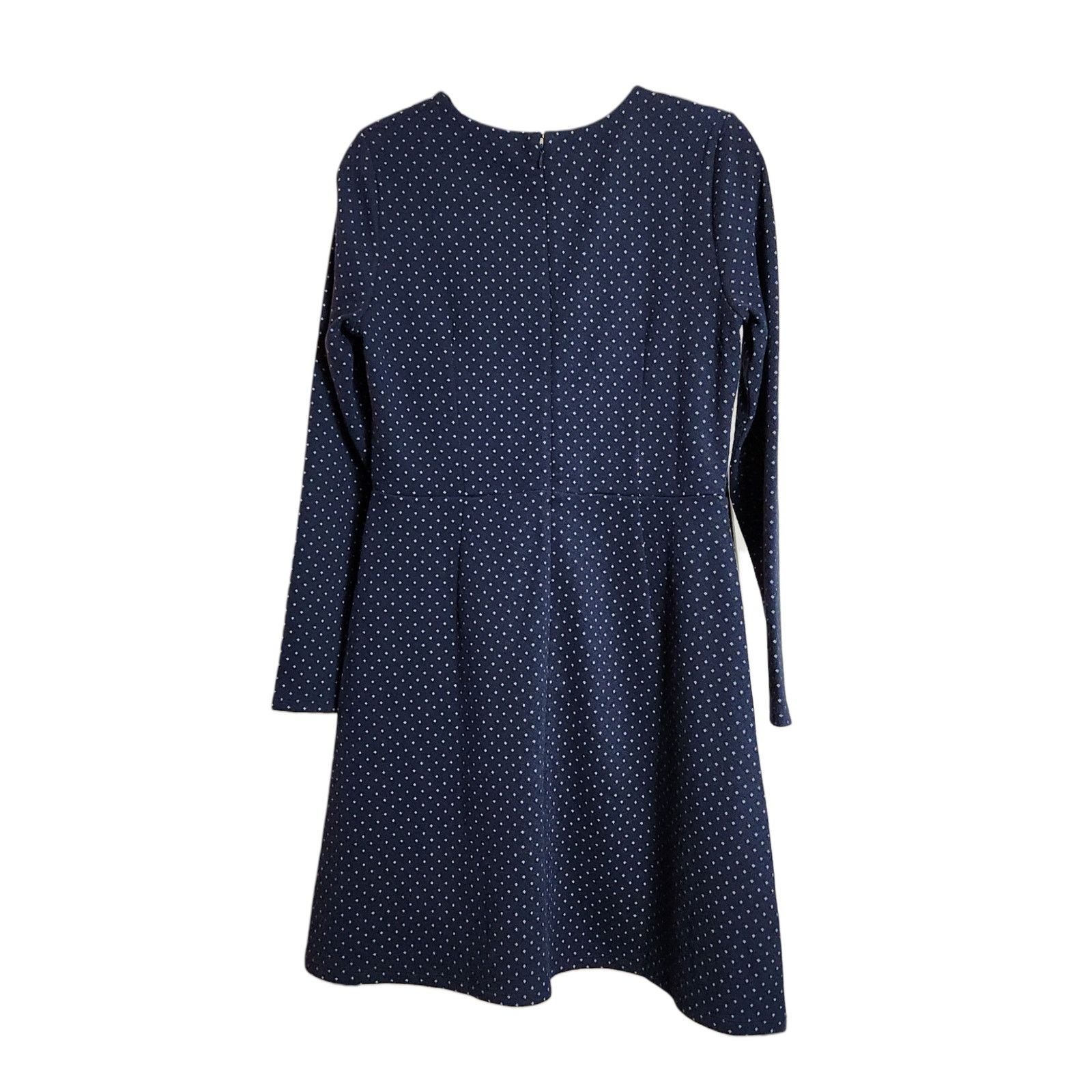 Loft LOFT Blue and White Polka Dot Faux Wrap Midi Dress - Size 8 Size M / US 6-8 / IT 42-44 - 2 Thumbnail