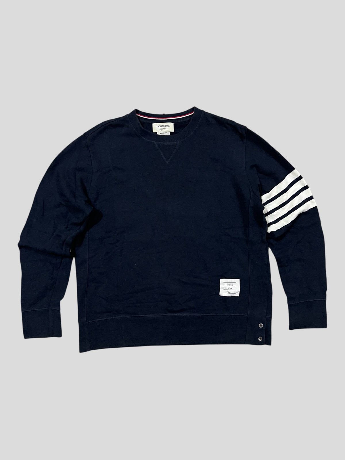 Thom Browne Iconic Thom Browne Classic Loopback 4-Bar Navy Sweatshirt Size US L / EU 52-54 / 3 - 1 Thumbnail