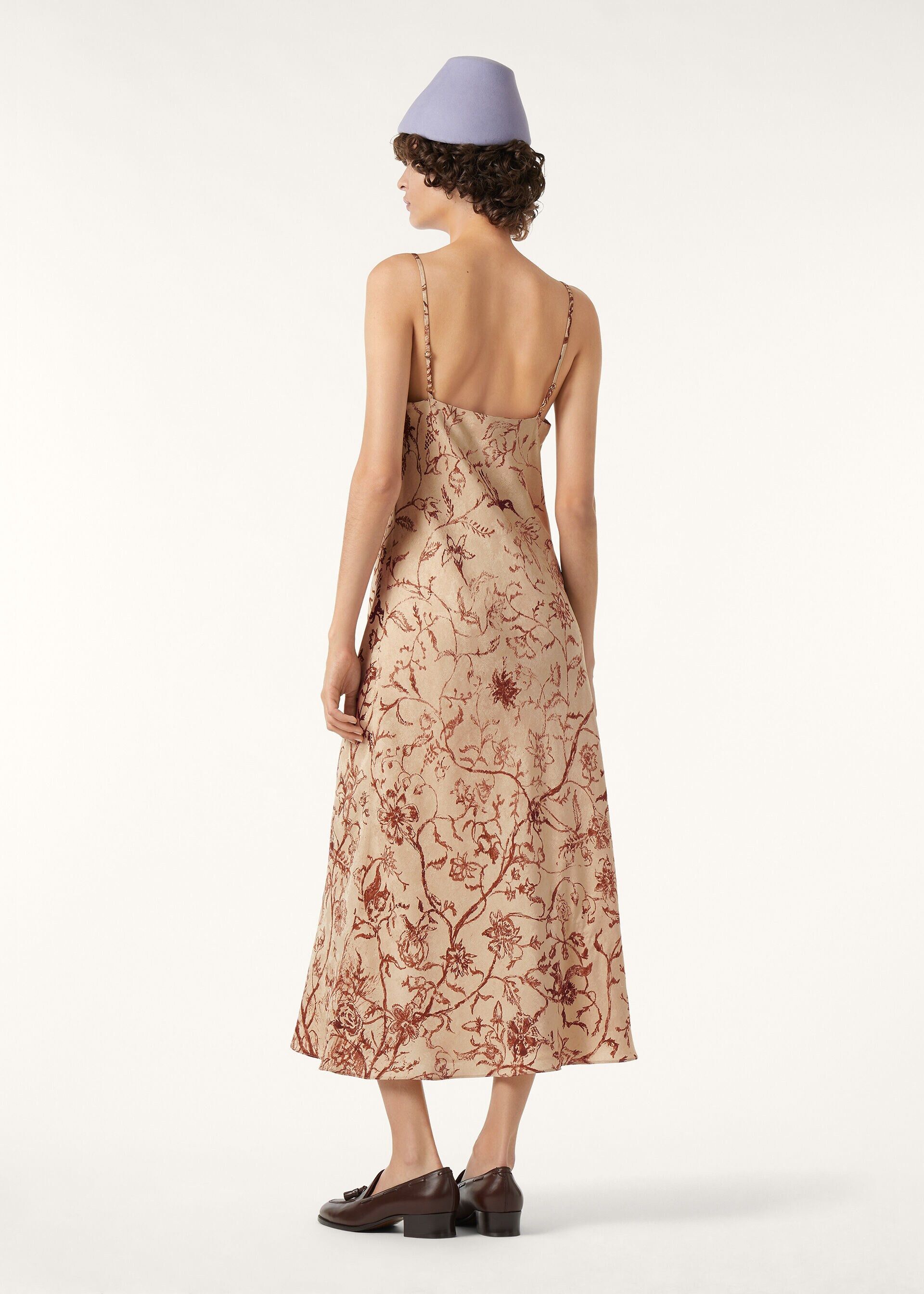 Loro Piana os11x0326 FAR0263 Marian Dress in Beige/Bordeaux Size L / US 10 / IT 46 - 4 Thumbnail