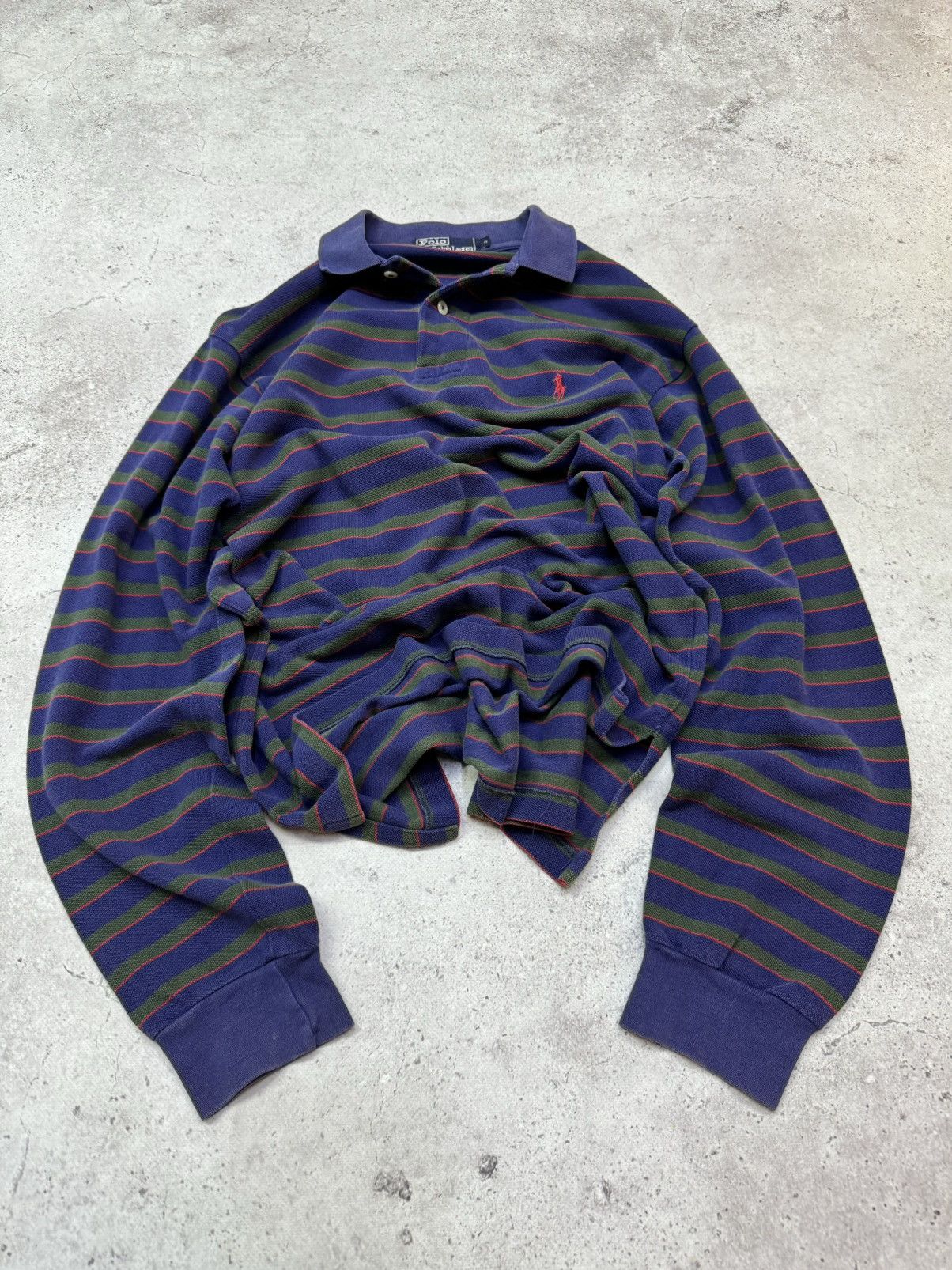 Ralph Lauren Vintage Ralph Lauren Polo Rugby Longsleeve Striped Size US M / EU 48-50 / 2 - 1 Thumbnail