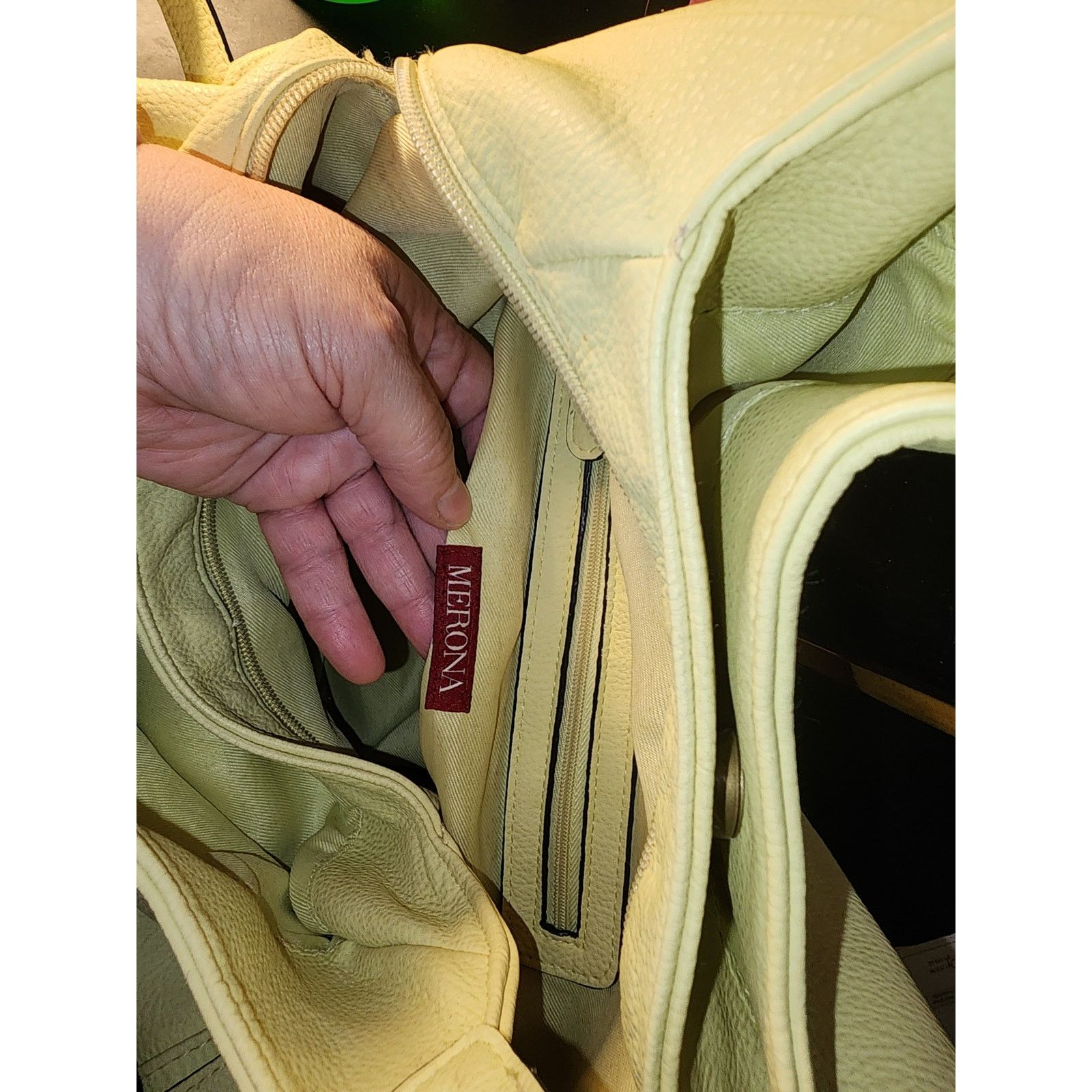 Merona Merona yellow green faux-leather purse Handbag Size ONE SIZE - 7 Thumbnail