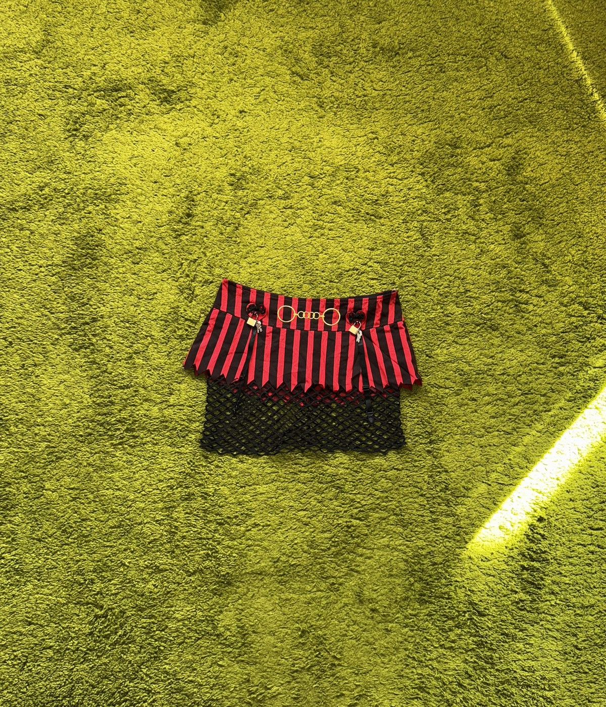 If Six Was Nine Avant Garde Y2K grunge vibe striped mesh mini skirt Size 30" / US 8 / IT 44 - 1 Thumbnail