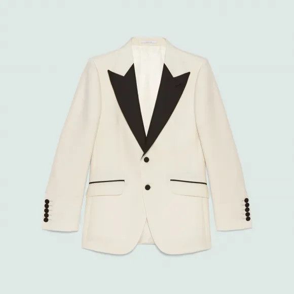 Gucci o1s1wg110225 Wool Mohair Formal Jacket in Light Beige Size US S / EU 44-46 / 1 - 1 Preview